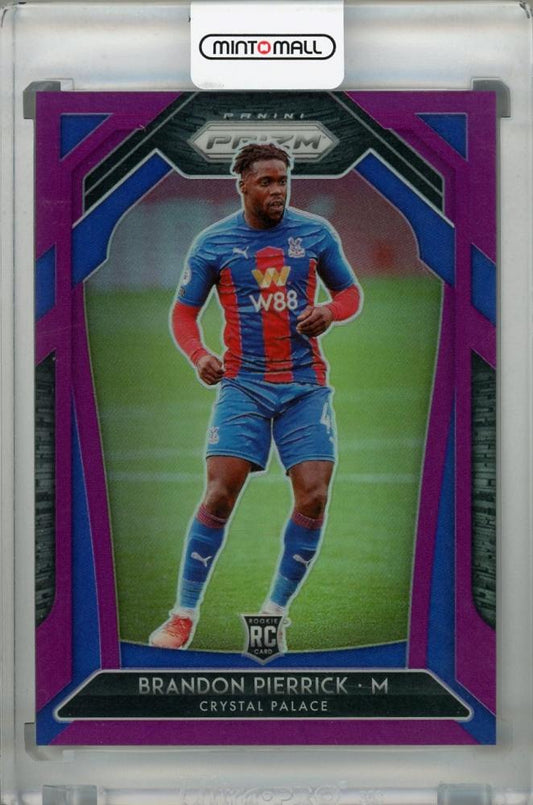 2020-21 Panini Prizm Premier League Crystal Palace Brandon Pierrick Base Purple RC card numbered 29/99