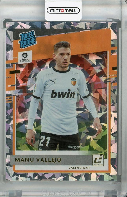 2020-21 Panini Chronicles Valencia CF Manu Vallejo Donruss Rated Rookies Cracked Ice Card Serial 03/23
