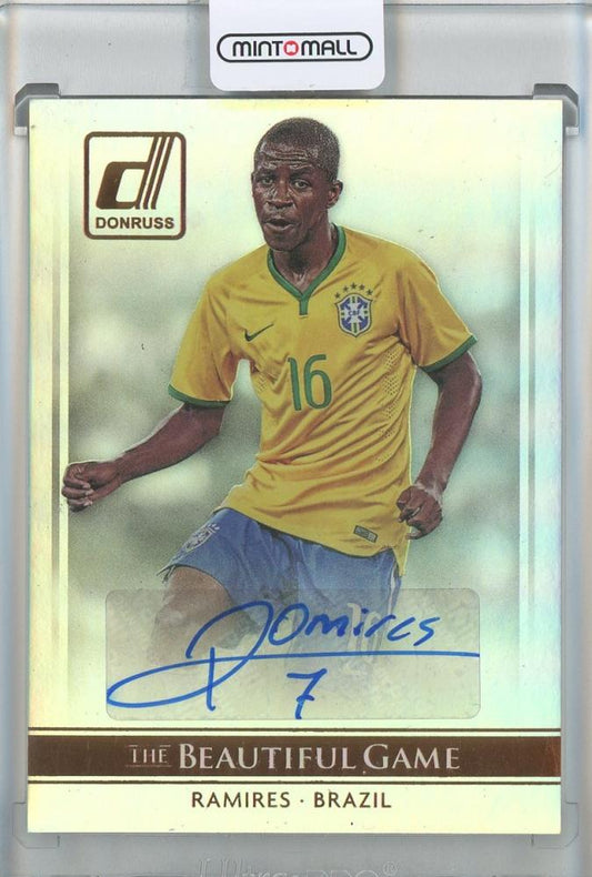 2015 Donruss Ramires The Beautiful Game Signatures baseball card #24 featuring Ramires from Brazil