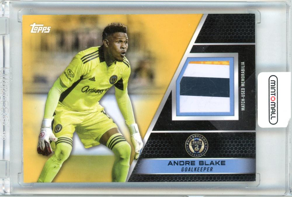 2022 Topps Major League Soccer Andre Blake Relic trading card numbered 11 of 50
