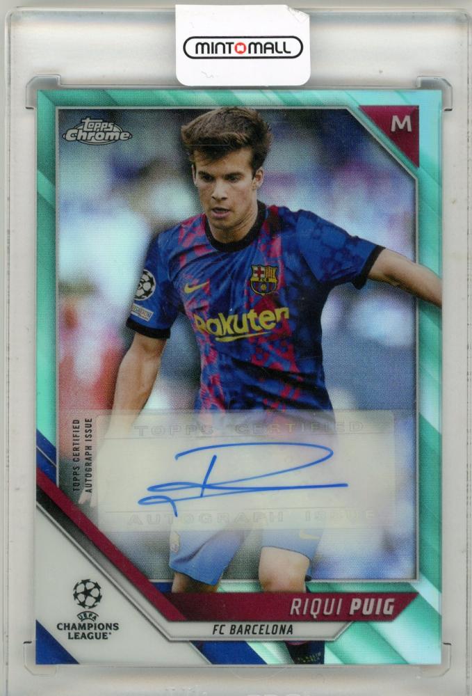 2021-22 Topps UEFA Champions League Riqui Puig autograph card number 189 out of 199 with minor wear