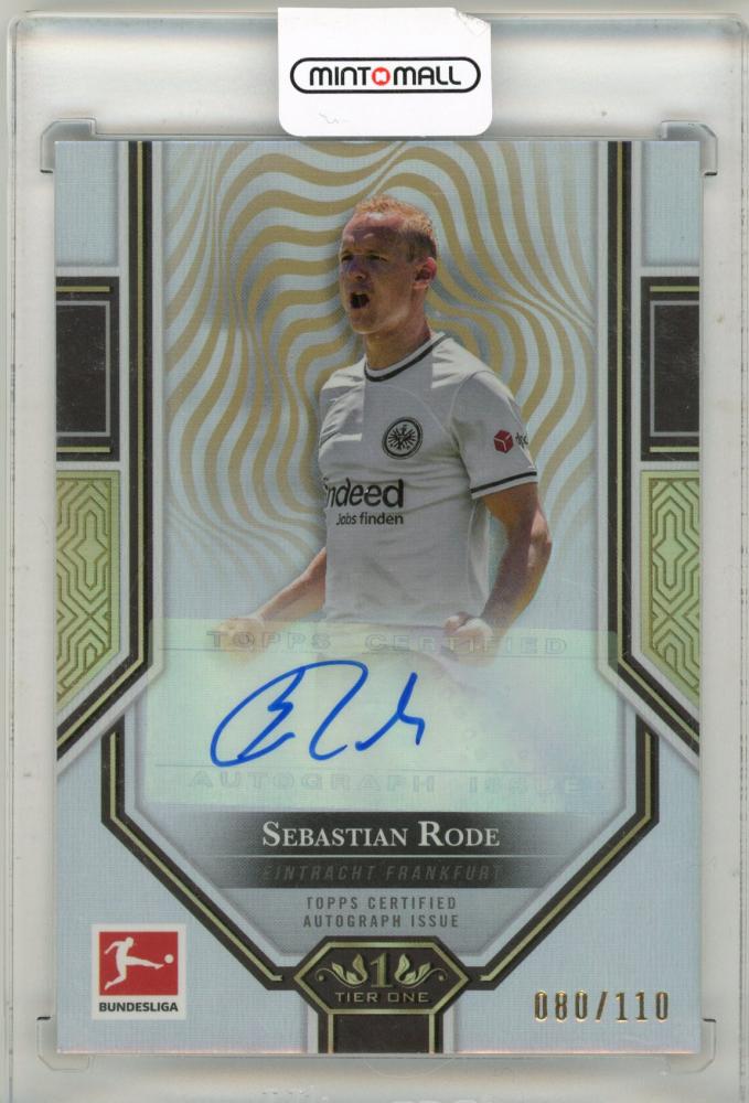 2022-23 Topps Tier One Sebastian Rode Autographs trading card serial number 080 out of 110 with autograph
