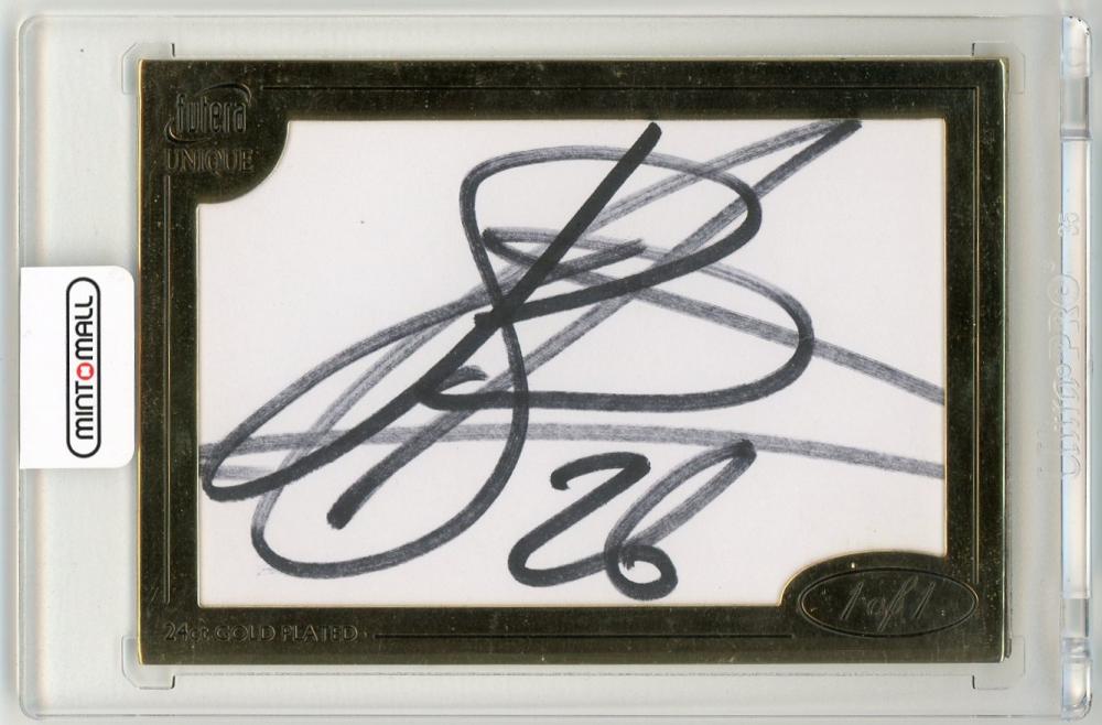 2016 Futera Unique World Football John Stones 1-of-1 autograph card with 24 karat gold signature from England