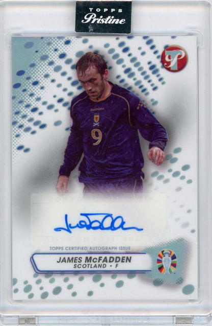 2023 TOPPS Pristine Road to Euro trading card with some scratches and minor stains on the back