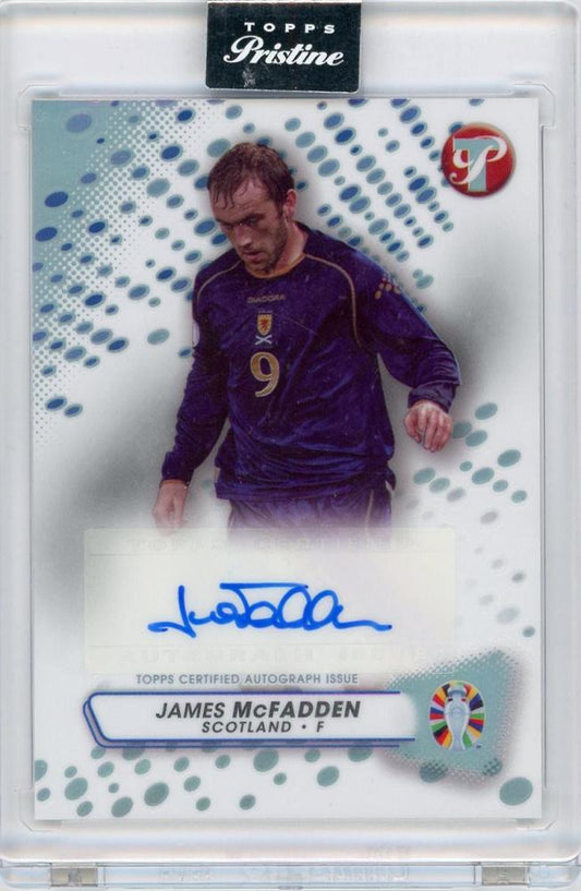 2023 TOPPS Pristine Road to Euro trading card with some scratches and minor stains on the back