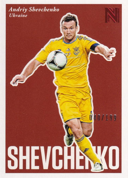 2017 Panini Nobility Ukraine Andriy Shevchenko Base Short Prints Red Parallel Card numbered 040 out of 199