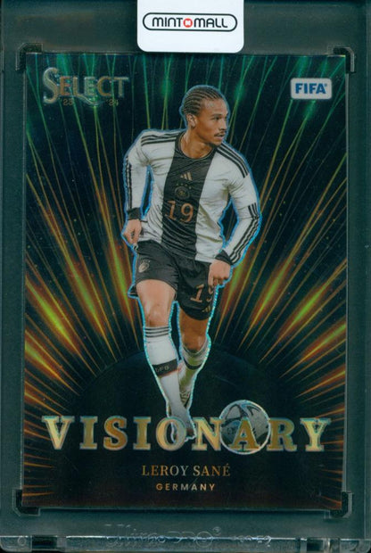 2023-24 Panini Select FIFA Soccer card featuring Leroy Sane Visionary Germany design