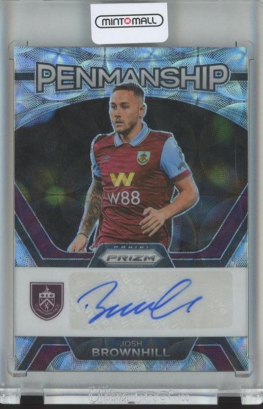 2023-24 PANINI PRIZM Premier League Soccer trading card featuring Josh Brownhill Penmanship design