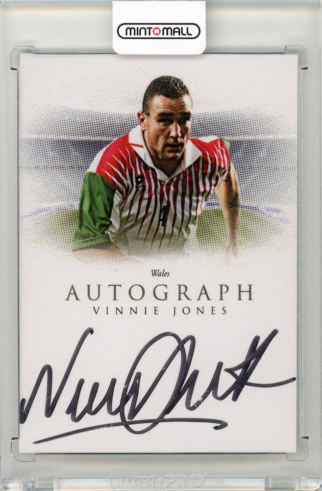 Futera Unique WORLD FOOTBALL 2023/24 Vinnie Jones autograph trading card from Wales with slight corner wear