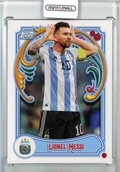 2023 Topps Team Set Argentina Fileteado Premium Hobby Lionel Messi Base card numbered 20