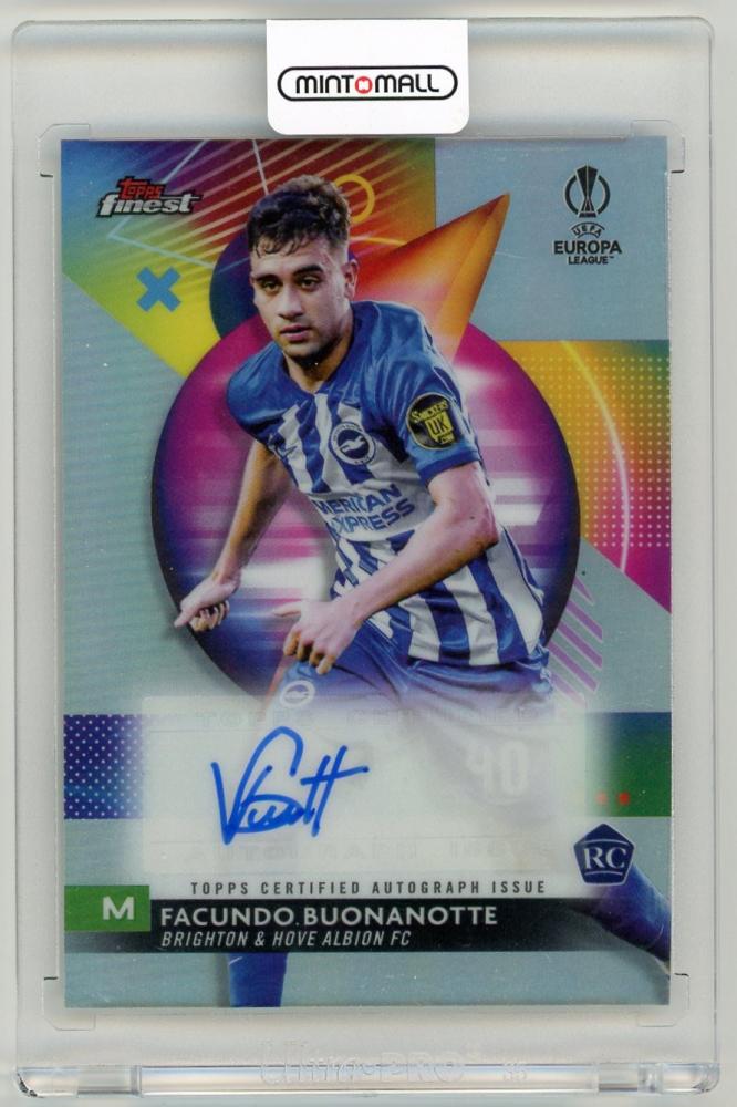 2023-24 Topps Finest UEFA Club Competitions Facundo Buonanotte autograph trading card featuring Brighton & Hove Albion FC