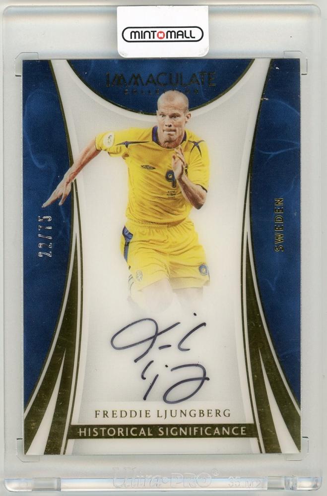 2017 Panini Immaculate Collection Freddie Ljungberg autograph card numbered 22 of 75 from Sweden