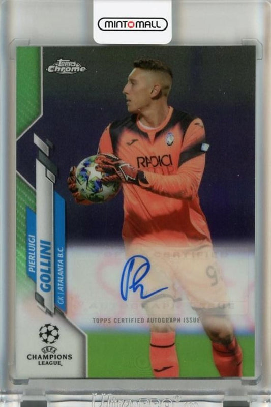 2019-20 Topps Chrome UEFA Champions League Pierluigi Gollini autographed Green Refractors card #CAPGO86/99