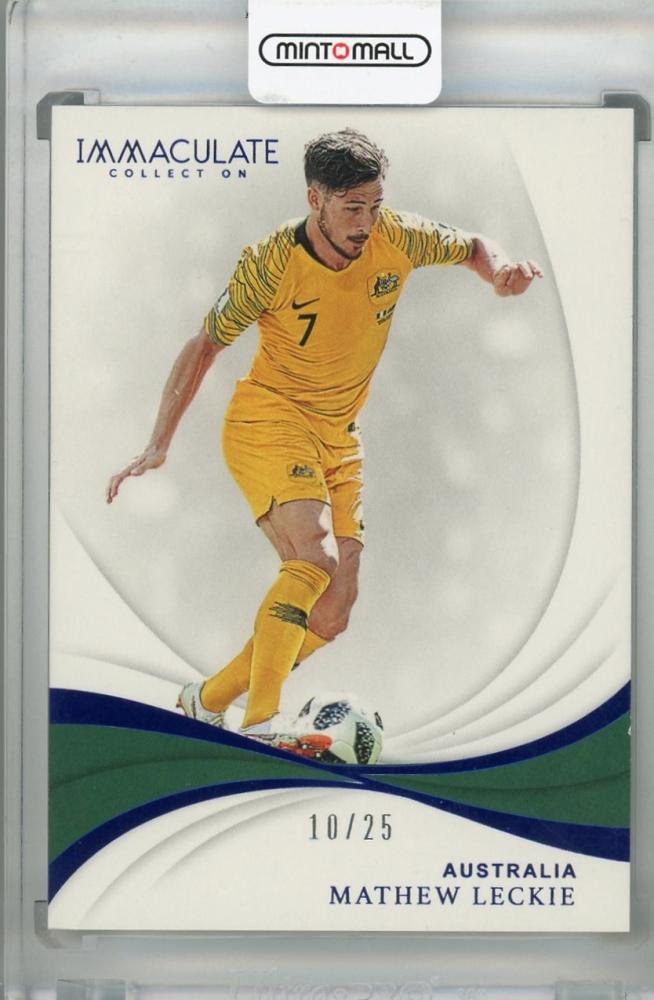 2018-19 Panini Immaculate Collection Australia Mathew Leckie Base Sapphire card serial numbered 10 of 25