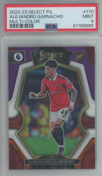 2022-23 Select English Premier League Alejandro Garnacho #170 trading card graded PSA9 from Manchester United