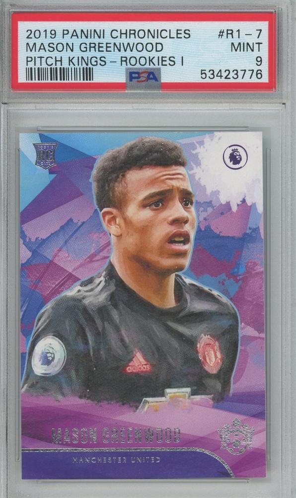 2019-20 Panini Chronicles Mason Greenwood Pitch Kings Rookies I #7 Manchester United trading card