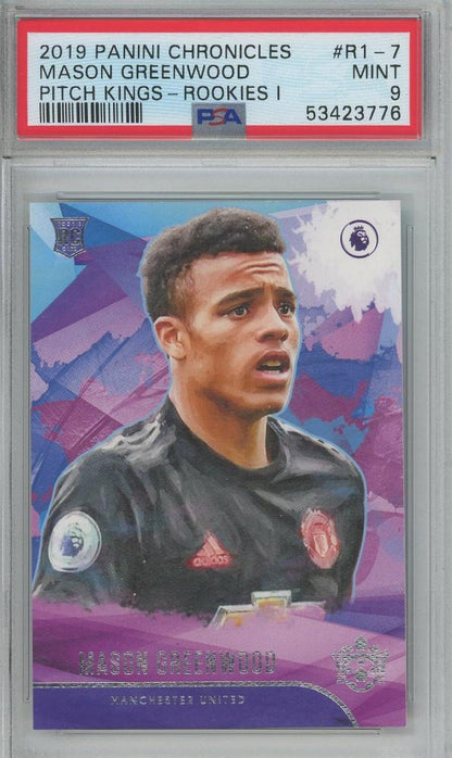 2019-20 Panini Chronicles Mason Greenwood Pitch Kings Rookies I #7 Manchester United trading card