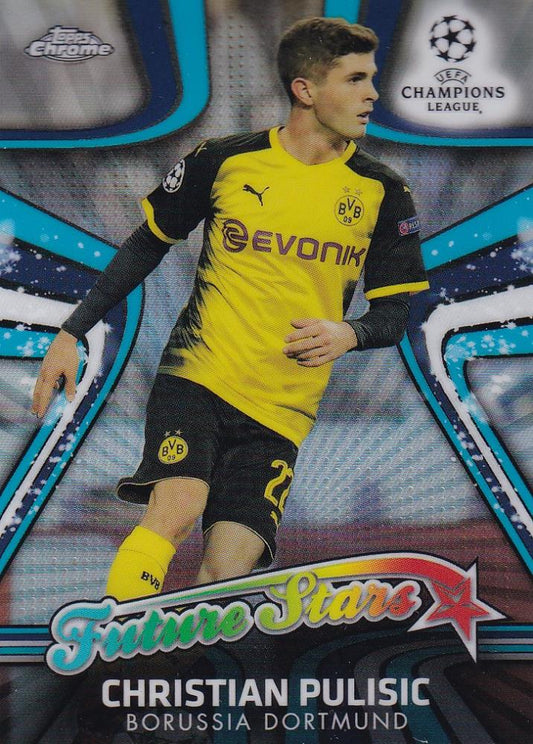 2017-18 Topps Chrome UEFA Champions League Borussia Dortmund Christian Pulisic Future Stars trading card