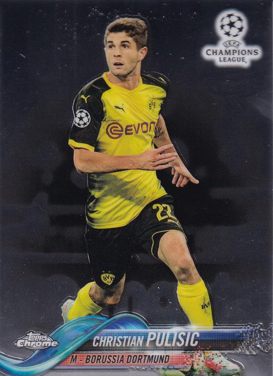 2017-18 Topps Chrome UEFA Champions League Borussia Dortmund Christian Pulisic base trading card