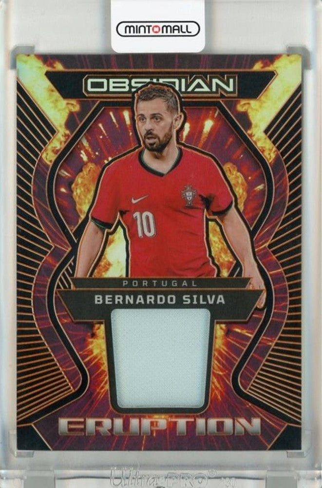 2023-24 Panini Obsidian Bernardo Silva Eruption Jersey Electric Etch Orange card serial #2870/99