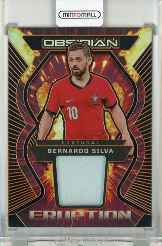 2023-24 Panini Obsidian Bernardo Silva Eruption Jersey Electric Etch Orange card serial #2870/99