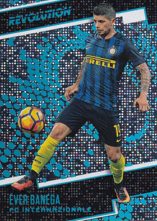 2017 Panini Revolution football trading card of Ever Banega FC Internazionale Base Disco Parallel numbered 24 out of 25