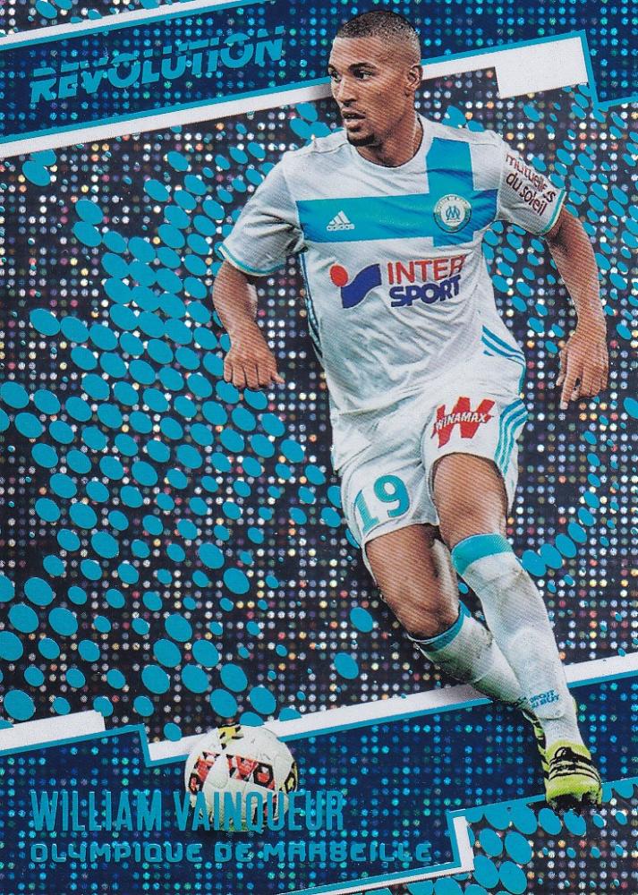 2017 Panini Revolution Olympique de Marseille William Vainqueur Base Disco parallel trading card 20 out of 25