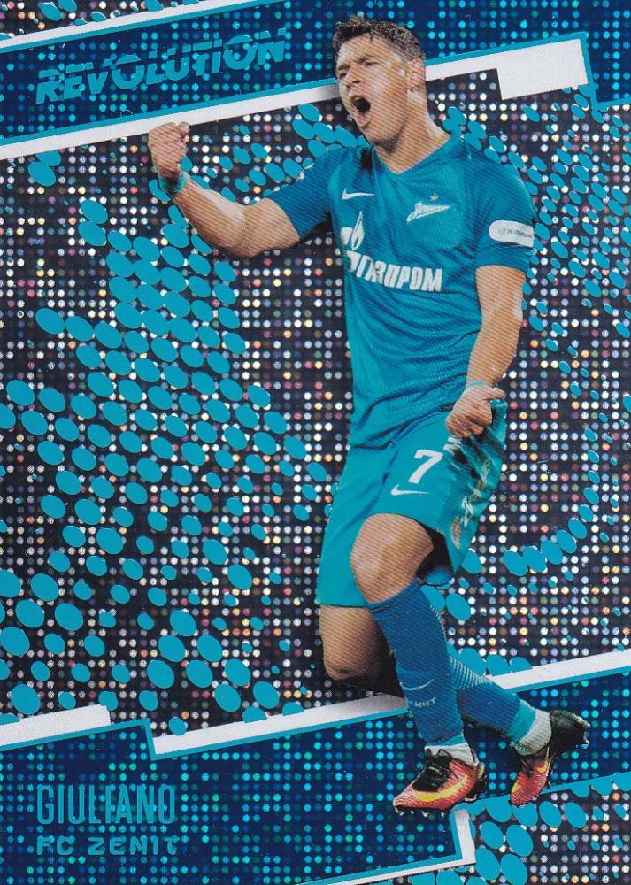 2017 Panini Revolution football card of FC Zenit player Giuliano Base Disco Parallel numbered 10 out of 25