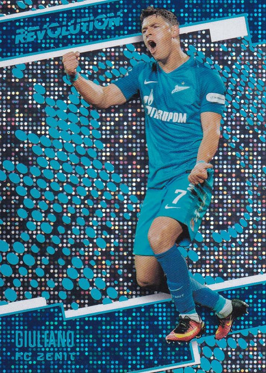2017 Panini Revolution football card of FC Zenit player Giuliano Base Disco Parallel numbered 10 out of 25