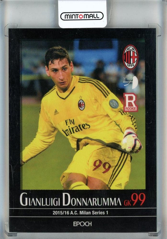 2015-16 A.C. Milan Series 1 football card set featuring Gianluigi Donnarumma RC #3 in used condition