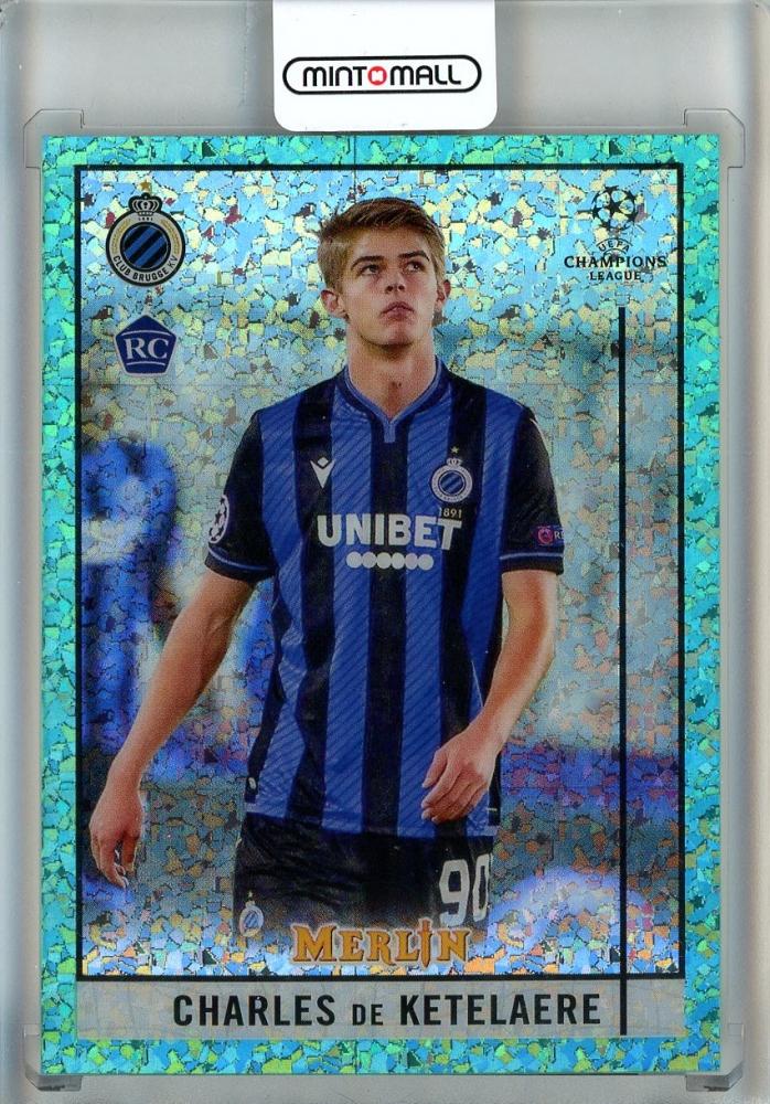 2021-22 Merlin UEFA Champions League Charles de Ketelaere Speckle Refractors collectible card serial #3130 of 175