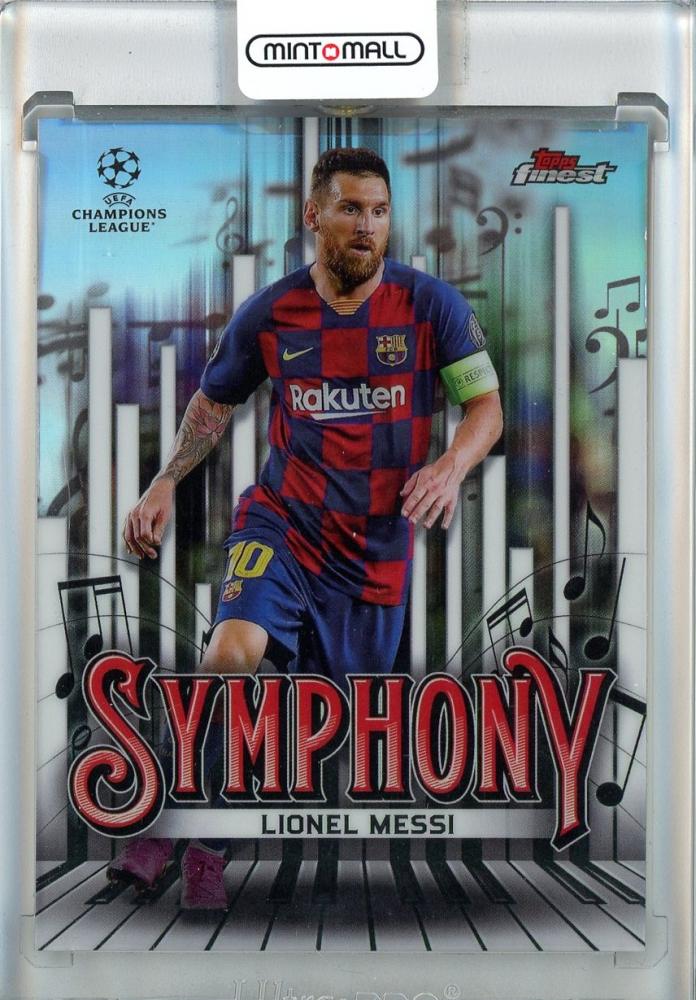 2024-25 Finest UEFA Club Competitions Lionel Messi Symphony trading card for FC Barcelona