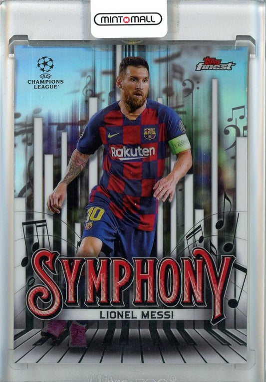 2024-25 Finest UEFA Club Competitions Lionel Messi Symphony trading card for FC Barcelona