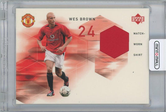 2002 Manchester United match worn shirt by Wes Brown from Upper Deck showing front view