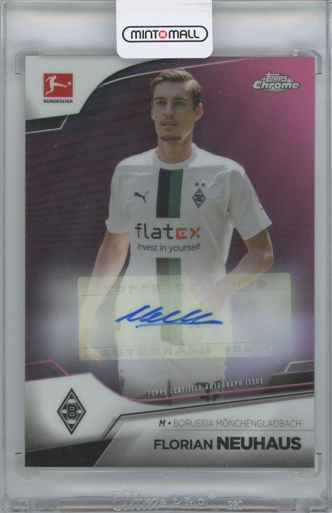 2022-23 TOPPS Chrome Bundesliga Autographs Pink Refractors card of Florian Neuhaus VfL Borussia Monchengladbach serial 03/75