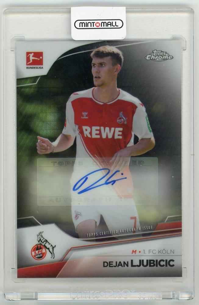 2022-23 TOPPS Chrome Bundesliga Autograph Prizm trading card of Dejan Ljubicic serial number 114 out of 165