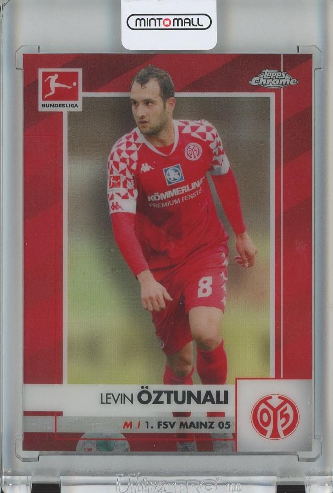 2020-21 Topps Chrome Bundesliga Soccer card featuring Levin Oztunali Base Red #72 graded 8 out of 10