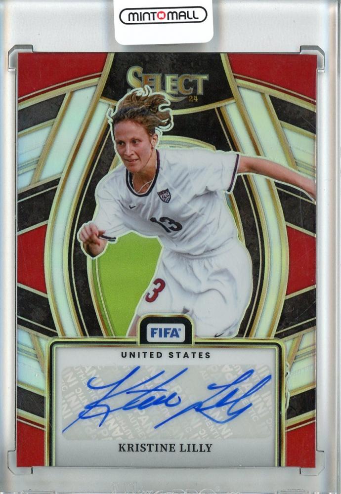 2023-24 Panini Select FIFA Soccer Kristine Lilly Select Signatures Red card from United States with autograph