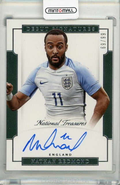 2018 Panini National Treasures Nathan Redmond Debut Signatures Auto trading card #1869/99 with autograph