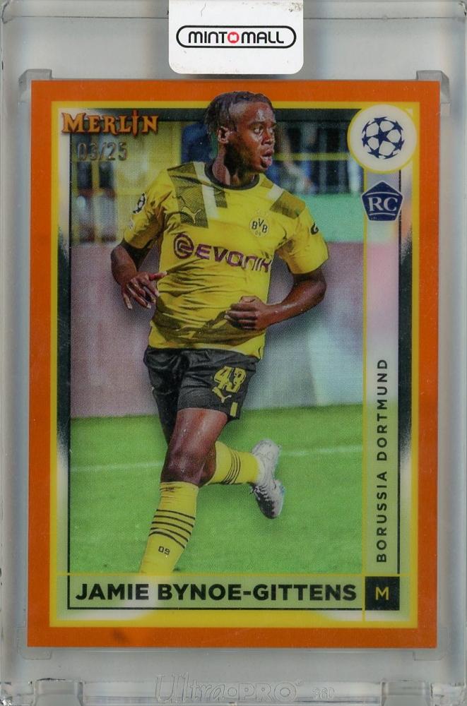 2022-23 Topps Merlin Chrome UEFA Borussia Dortmund Jamie Bynoe-Gittens Orange Parallel Rookie Card #31