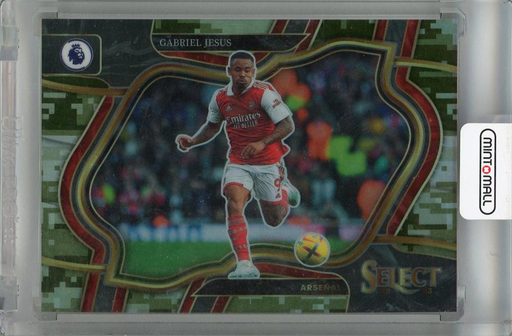 2022-23 Panini Select Premier League Arsenal Gabriel Jesus Field Level Camo trading card number 247 parallel version