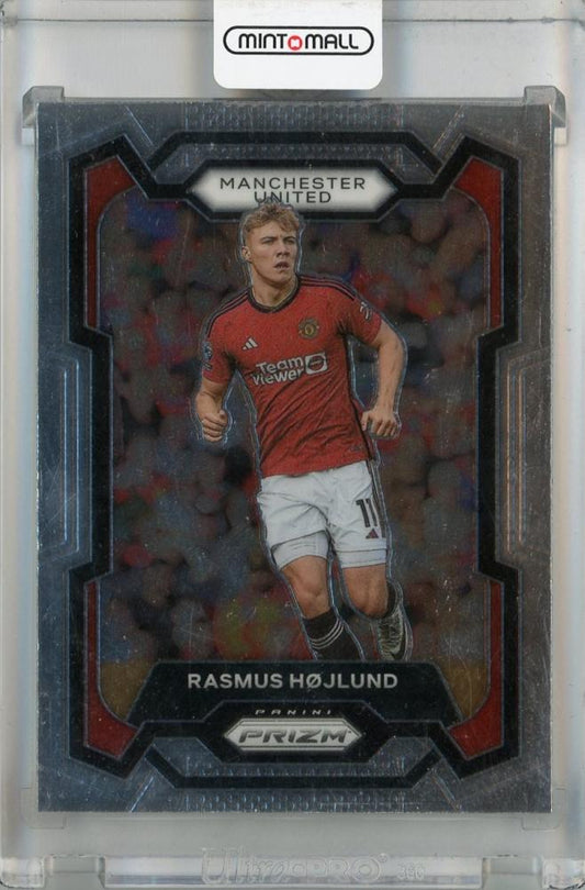 2023-24 Panini Prizm Premier League trading card of Manchester United player Rasmus Hojlund base card #51
