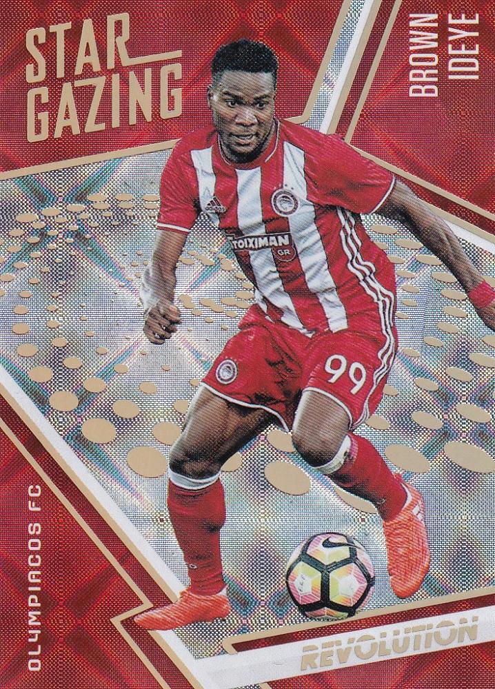 2017 Panini Revolution Olympiacos FC Brown Ideye Star-Gazing Galactic Parallel soccer trading card