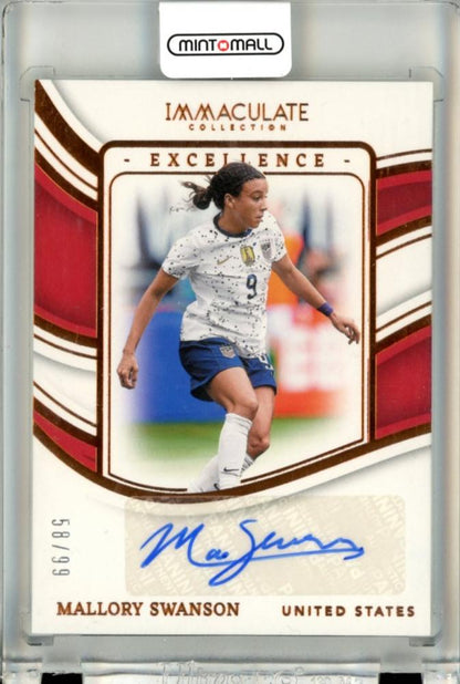 2023-24 Panini Immaculate Collection Mallory Swanson Autograph Card numbered 58 of 99 representing United States
