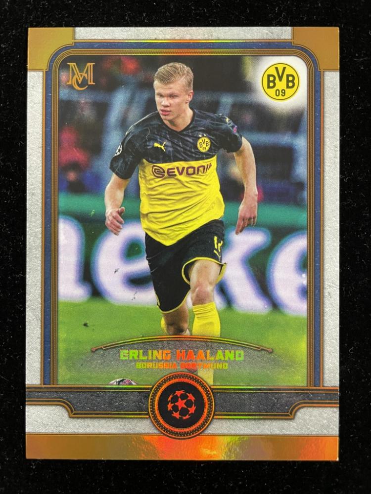 2019-20 Topps Museum Collection UEFA Champions League Erling Haaland Borussia Dortmund Base Copper Parallel card number 98 of 99