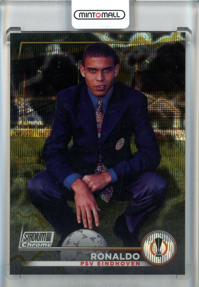2022-23 Stadium Club Chrome UEFA Ronaldo Black Gold Electric Charge Refractors card numbered 13 of 35 from PSV Eindhoven