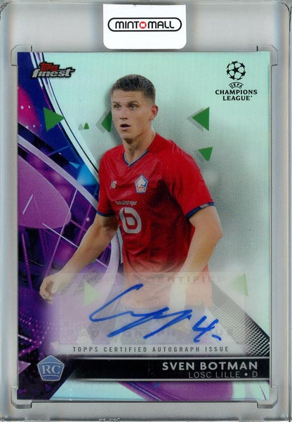 2021-22 Topps Finest UEFA Champions League Sven Botman Base Autographs card numbered #BA-SB from Losc Lille