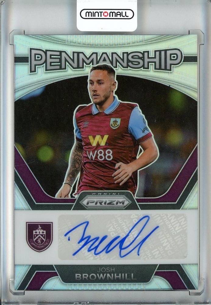 2023-24 Panini Prizm Premier League Josh Brownhill autograph silver Prizms card Burnley serial P-JB67/99