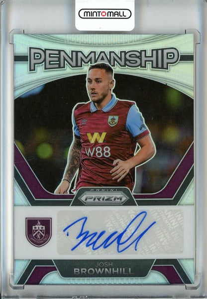 2023-24 Panini Prizm Premier League Josh Brownhill autograph silver Prizms card Burnley serial P-JB67/99