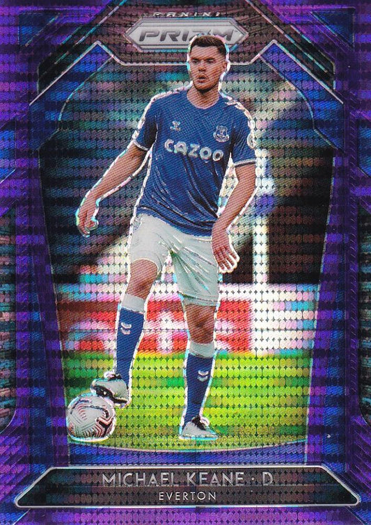 2020-21 Panini Prizm Premier League Breakaway Everton Michael Keane Base Violet parallel card number 96/99